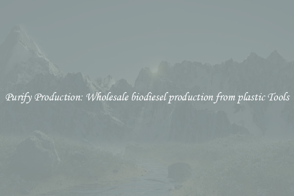 Purify Production: Wholesale biodiesel production from plastic Tools