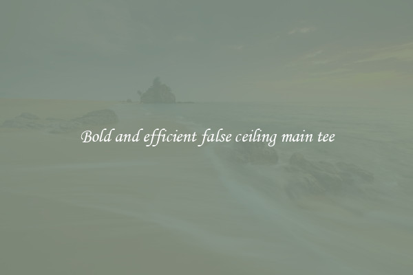 Bold and efficient false ceiling main tee