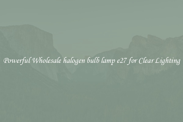 Powerful Wholesale halogen bulb lamp e27 for Clear Lighting