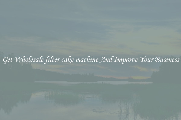 Get Wholesale filter cake machine And Improve Your Business