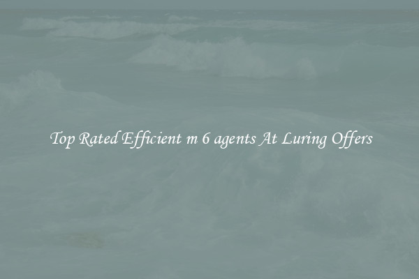 Top Rated Efficient m 6 agents At Luring Offers