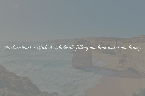 Produce Faster With A Wholesale filling machine water machinery