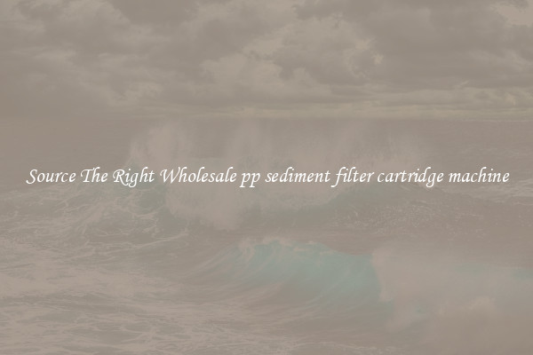 Source The Right Wholesale pp sediment filter cartridge machine